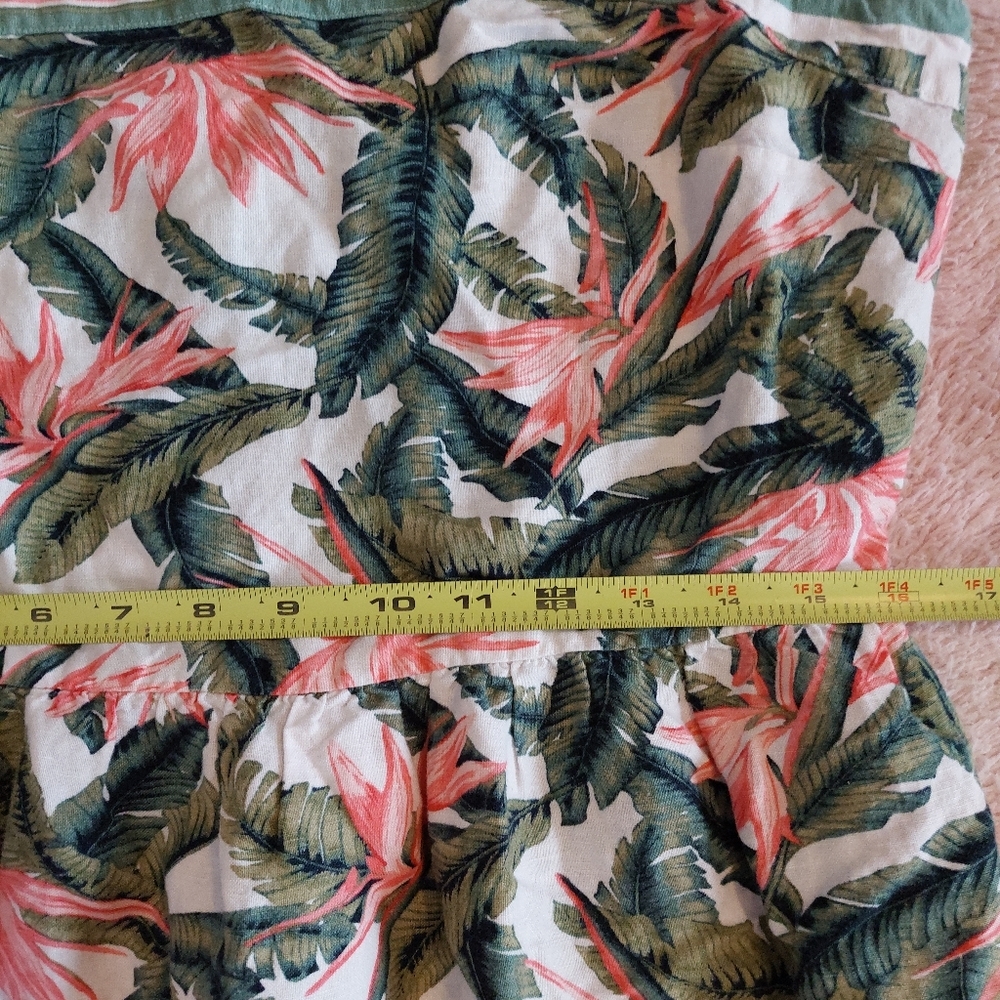 LOFT Floral Leaf Print Maxi Dress in Pink, Green, White - Picture 7 of 9